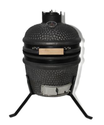 Μαύρο ματ 13 ιντσών Kamado Grill 32cm Κεραμικό Εξωτερικό