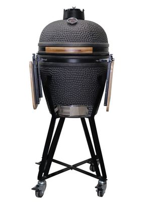 Κεραμικό 20 ιντσών Kamado Grill Ψησταριά κάρβουνο Ματ Μαύρο Χρώμα 51cm Με Καρότσι και Τραπεζάκια