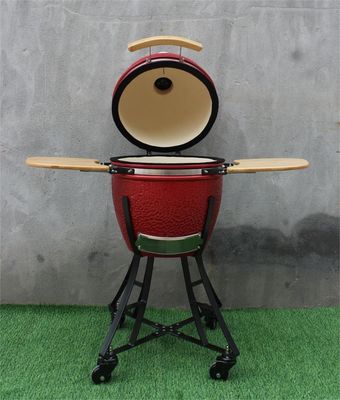 Κεραμικό μπάρμπεκιου 17 ιντσών Kamado Royal Red Color 44cm Κουζινικά σκεύη Μαύρο σίδερο