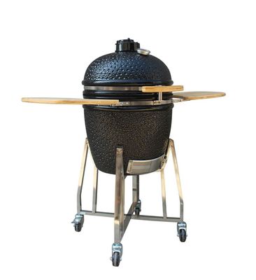 Υπαίθρια σχάρα Kamado ξυλάνθρακα κεραμική μαύρο ανοξείδωτο χρώματος 22 ίντσας