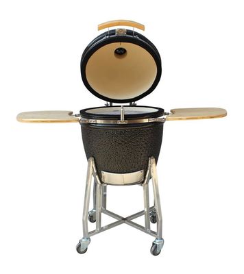 Υπαίθρια σχάρα Kamado ξυλάνθρακα κεραμική μαύρο ανοξείδωτο χρώματος 22 ίντσας