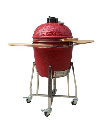 Κεραμική σχάρα Kamado κόκκινου χρώματος ανθεκτικό στη θερμότητα Mullite ξυλάνθρακα 22 ίντσας υπαίθριο