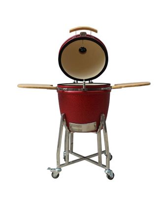 Κεραμική σχάρα Kamado κόκκινου χρώματος ανθεκτικό στη θερμότητα Mullite ξυλάνθρακα 22 ίντσας υπαίθριο
