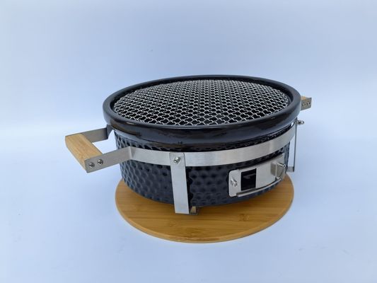 Κεραμικό μπάρμπεκιου με κάρβουνο Hibachi Grill Round σε μαύρο χρώμα