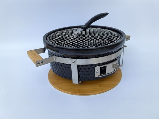 Κεραμικό μπάρμπεκιου με κάρβουνο Hibachi Grill Round σε μαύρο χρώμα
