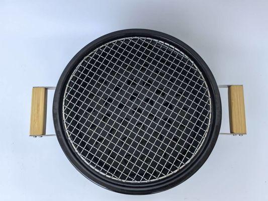 Κεραμικό μπάρμπεκιου με κάρβουνο Hibachi Grill Round σε μαύρο χρώμα